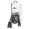 COTH15210GY30 Balanced Audio Cable 2x XLR 3-Pin muski na 2x RCA muski, 3m, PVC, Dark Grey