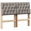 vidaXL vidaXL Tapecirano vzglavje Taupe 120 cm Masivno borovo les, (5000109344)