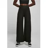 Womens trousers with wide ribbed ribs, black