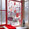 WallXpert novogodišnja nalepnica za prozor i zid 309100, medenjak, Deda Mraz, dimnjak, irvas i natpis Merry Christmas, 30 x 50 cm