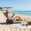 MultiGarden sklopiva ležaljka za plažu sa točkovima i tendom, siva