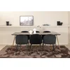 Venture Design Jedilna miza in stol komplet Petra miza 75x190x90 cm stol 50x79,5x49 cm črna