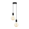 Luster na sajli MIROS 2xE27/60W/230V okrugli, crni