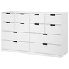 NORDLI Predalnik z 12 predali, bela, 160x99 cm