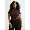 Trendyol Curve Ženska bluza Tbbaw26Af00053, Braon
