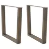 Noge za blagovaonski stol V-oblik 2 kom Prirodni čelik 80 x (72-73,3) cm Čelik