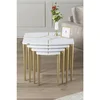 Hanah Home set od 4 umetnutih stočića Lyon, beli / zlatni