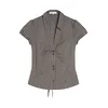 Bershka Bluza kaki/bela