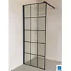 LINNI Tuš paravan walk-in Elegance, Crno providno staklo 8mm, Crni profil, 80x200cm