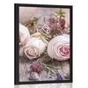 Plakat slavnostna kompozicija vrtnic - 30x45 white