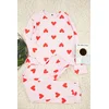 Trendyol Pink 100% Cotton Heart Knitted Pajama Set