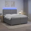 Vidaxl Postelja boxspring z vzmetnico Svetlo siva 200 x 200 cm Blago