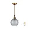 BRILAGI -LED Luster na sajli RETRO GLASS 1xE27/60W/230V prečnik 18 cm zlatna/dimno-siva