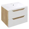WAVE Vanity Unit 60x65x47,8cm, bela/ hrast Alabama - Bela; rjava - 60x65x48 cm - Sapho - WAVE - 24 - MDF/laminat - 600 - 650 - 480 - 14