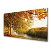 tulup.si Slika na akrilnem steklu Tree lake nature 125x50 cm 2 obešalnika