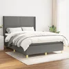 vidaXL Box spring postelja z vzmetnico temno siva 140x200 cm blago