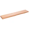 Vidaxl Stenska polica svetlo rjava 100x20x4 cm trdna hrastovina