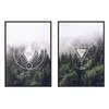 shumee UOKVIRJENA SLIKA 53x73cm Diptih Komplet 2 slik Free Spirit Gozdne gore P981