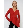 Trend Alacati Stili Ženska bluza dugih rukava Alc-X12967, Crvena