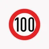 CAR 888 ACCESSORIES Nalepnica Ograničenja 100 velika crveno-bela