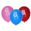 Napihljiv balon 30cm - set 5 kom, s številko 8