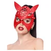 Fever Mock Leather Devil Mask Red