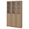 BILLY / OXBERG Komb.biblioteke s panelom/stak.vrat, im. hrastovine, 120x30x202 cm