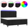 Krevet box spring s madracem LED crni 160x200 cm baršun