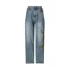 Ed Hardy Kavbojke Crawling Dragon moder denim/zelena