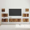 Set TV komoda Zidne 8 pcs Staro drvo Konstruirano drvo