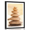Plakat s paspartujem stabilna piramida iz kamna - 20x30 white