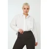 Trendyol Curve White Boyfriend Woven Shirt