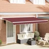 Skrovita tenda Tamno crvena 400 x 200 cm tkanina