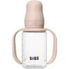 BIBS - Steklenička za učenje pitje, silikon - Blush