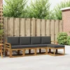 Set vanjskih sofa 5 pcs Prirodna i antracit Čvrsto drvo akacije