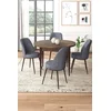 Hanah Home Set Trpezarijski sto i 4 stolice, Sivo-braon