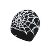 Winter hat with spider web - black/white