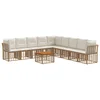 Set vanjskih sofa 10 pcs Prirodna i krema bijela Poliester