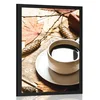 Plakat skodelica kave v jesenskem pridihu - 20x30 black