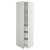 METOD / MAXIMERA Visoki element s fiokama, bela/Havstorp svetlosiva, 60x60x200 cm