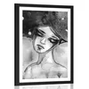 Plakat s paspartujem lunina vila v črnobeli varianti - 20x30 silver