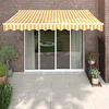 Automatska tenda na uvlačenje žuto-bijela 3 x 2,5 m