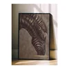 WallXpert uramljena slika 115257, zebra sa zlatnim prugama na braon pozadini, 50 x 70 cm, crni ram