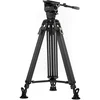 Tilta 75mm Cine Fluid Head with 2-Stage One Touch Carbon Fiber Tripod Legs (12KG) - Space Gray