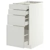 METOD / MAXIMERA Podni element 4 fronta/4 fioke, bela/Aspudden svetlosiva, 40x60 cm