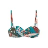 BUFFALO Bikini zgornji del slonovina / cijansko modra / rjasto rjava / temno zelena