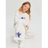 Sinsay - Komplet trenerke: duks i wide leg pantalone Stitch - krem