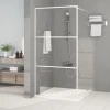 Pregrada za tuš bijela 100 x 195 cm s prozirnim staklom ESG