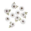 Papirnati cvetovi beli Shabby Chic - set 10 kosov