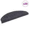 Prostirke za stepenice, samoljepljive, 20 kom., 65x21x4 cm, tamno sive, poluokrugle, velike